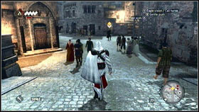 When the bar above his head will become yellow, stay close to the other people [1] - Sequence 4 - Den of Thieves - p. 4 | Walkthrough - Walkthrough - Assassins Creed: Brotherhood Game Guide & Walkthrough