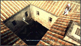 At the beginning climb on the roof and follow the senator [1] - Sequence 5 - The Banker - p. 1 | Walkthrough - Walkthrough - Assassins Creed: Brotherhood Game Guide & Walkthrough