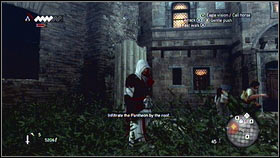 Now you have to enter the Pantheon roof - the building where the gold is hidden [1] - Sequence 5 - The Banker - p. 1 | Walkthrough - Walkthrough - Assassins Creed: Brotherhood Game Guide & Walkthrough