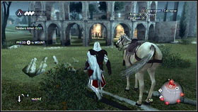 After speaking with Bartolomeo [1] you will have to find 20 French suits - Sequence 6 - The Baron De Valois - p. 1 | Walkthrough - Walkthrough - Assassins Creed: Brotherhood Game Guide & Walkthrough