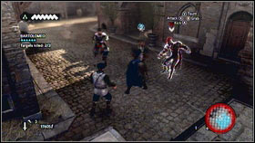 Listen to the conversation [1] and kill all French soldiers [2] - Sequence 6 - The Baron De Valois - p. 1 | Walkthrough - Walkthrough - Assassins Creed: Brotherhood Game Guide & Walkthrough