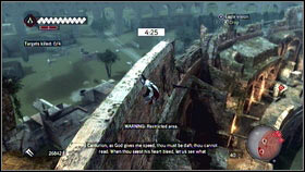 You should see some barrels near the wall [1] - Sequence 7 - The Key to the Castello - p. 2 | Walkthrough - Walkthrough - Assassins Creed: Brotherhood Game Guide & Walkthrough