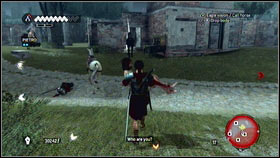 When you will start the quest, you will have to find the point marked on the map [1] - Sequence 7 - The Key to the Castello - p. 2 | Walkthrough - Walkthrough - Assassins Creed: Brotherhood Game Guide & Walkthrough