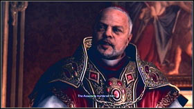 More right and you will get to the marked point [1] when you will see a cut scene and the next quest will begin [2] - Sequence 8 - The Borgia - p. 1 | Walkthrough - Walkthrough - Assassins Creed: Brotherhood Game Guide & Walkthrough