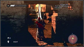 You will meet many soldiers in the ruins, so try to avoid them [1], because you have to be alone (not followed) to continue the quest [2] - Sequence 9 - The Fall - p. 1 | Walkthrough - Walkthrough - Assassins Creed: Brotherhood Game Guide & Walkthrough