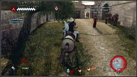 After speaking with the courtesan get on your horse [1] - Courtesans Quests - p. 1 | Side Quests - Side Quests - Assassins Creed: Brotherhood Game Guide & Walkthrough