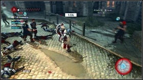 At the beginning go to the marked place [1] and kill your first target - Courtesans Quests - p. 1 | Side Quests - Side Quests - Assassins Creed: Brotherhood Game Guide & Walkthrough