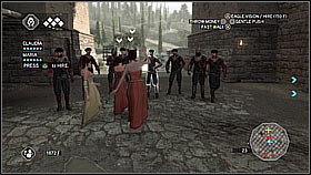 Escort Maria and Claudia and go through checkpoints located in the city (guards will not cause any problems - if they will throw them some gold) - Main Plot - Sequence 2 - Main Plot - Assassins Creed II - Game Guide and Walkthrough