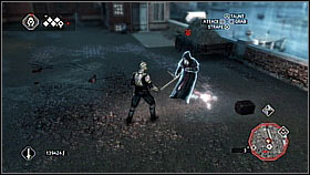 During the talk, you will have two opportunities to finish the guard but it is not necessary - Main Plot - Sequence 11 - Main Plot - Assassins Creed II - Game Guide and Walkthrough