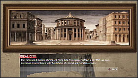 Ideal City - 2423 f - availability: Monteriggioni/Villa - Paintings collection - Economics, equipment and combat - Assassins Creed II - Game Guide and Walkthrough