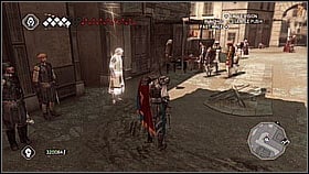 We will get this quest from a man [1] in southern part of the town - Side Quests - Courier Missions - Side Quests - Assassins Creed II - Game Guide and Walkthrough