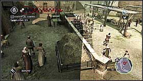 To kill the last guard you can use a group of mercenaries standing nearby - the man is standing on the market - Side Quests - Assassinations - Part 4 - Side Quests - Assassins Creed II - Game Guide and Walkthrough