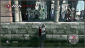 The third objective can be reached without any problems: from the water [1] - just grab the edge and assassinate him - Side Quests - Assassinations - Part 5 - Side Quests - Assassins Creed II - Game Guide and Walkthrough