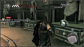 For the reward you have to go to Sanctuary in your villa (enter from the Marios office) - Reward - Dungeons - Assassins Creed II - Game Guide and Walkthrough