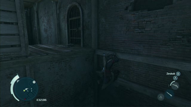 Behind it you will find a wall which can be used to climb even higher - Boston Underground in Assassins Creed III Remastered - Underground - Assassins Creed III Game Guide & Walkthrough