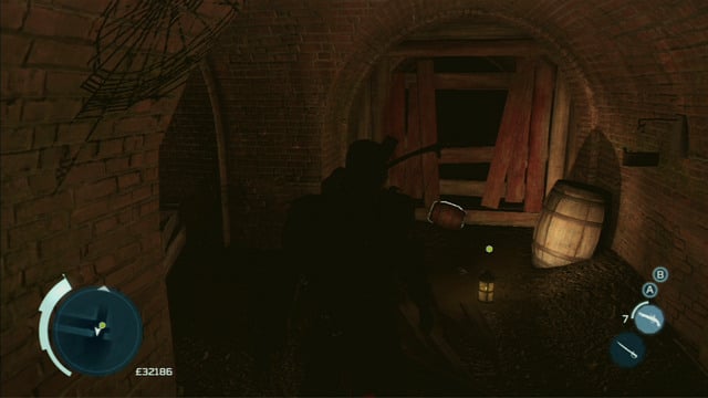 Place it beside the wooden barricade and blow it up to unlock another tunnel - New York Underground in Assassins Creed III Remastered - Underground - Assassins Creed III Game Guide & Walkthrough