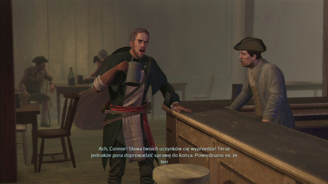 After a conversation in the tavern, you will receive a mission of killing the local Templar officer - Boston - northern district in Assassins Creed III Remastered - Assassin Guild - Assassins Creed III Game Guide & Walkthrough