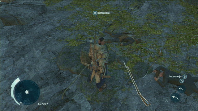 Quickly defeat the men, approach the line hanging from the rock and press the interaction button to save Whittler - Lance | Homestead | Assassins Creed III Remastered - Homestead - Assassins Creed III Game Guide & Walkthrough