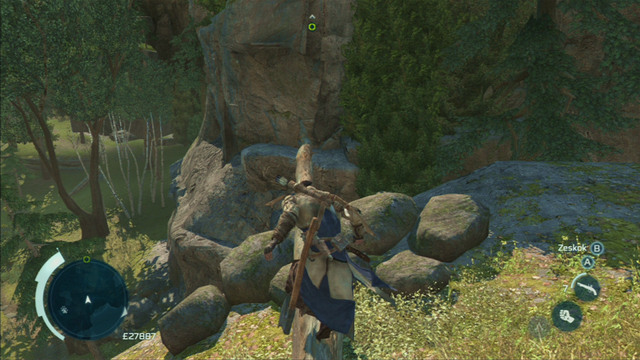 After the fight, follow the trunk left and afterwards move in the same direction by holding onto the edge of the rock - Norris | Homestead | Assassins Creed III Remastered - Homestead - Assassins Creed III Game Guide & Walkthrough