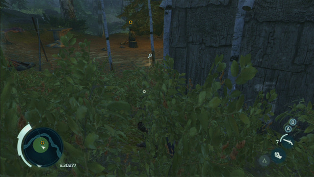 There you have to wait for the huntress to sit by the fireplace and examine the nearby trace with the interaction button - Norris | Homestead | Assassins Creed III Remastered - Homestead - Assassins Creed III Game Guide & Walkthrough