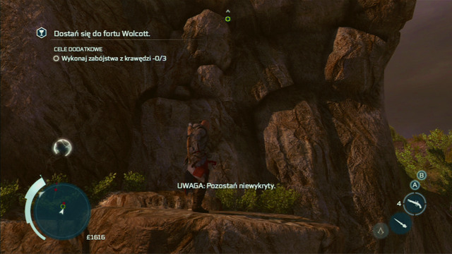 After reaching the destination, start moving right along the rocks and climb to the top of the tower - Naval mission - Fort Wolcott | Captain Kidds treasure in AC III Remastered - Captain Kidds treasure - Assassins Creed III Game Guide & Walkthrough