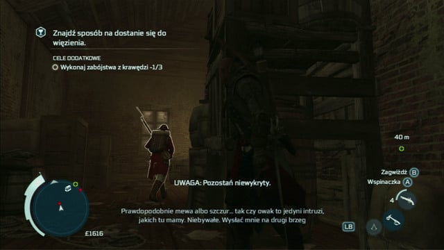 Approach the first enemy there from behind and stick a hidden blade into his back - Naval mission - Fort Wolcott | Captain Kidds treasure in AC III Remastered - Captain Kidds treasure - Assassins Creed III Game Guide & Walkthrough