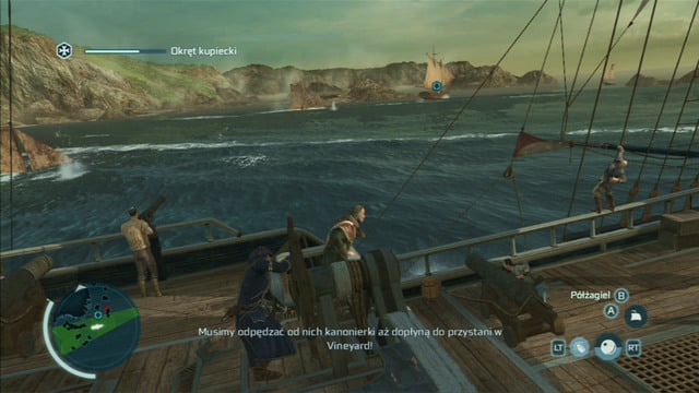 The enemies will firstly come in from the left, then from the right and afterwards they will keep showing up from the left - The Chase | Naval missions in Assassins Creed III Remastered - Naval missions - Assassins Creed III Game Guide & Walkthrough