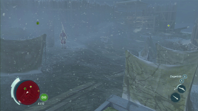 Soon enough your main target - in the form of a map held inside the nearby tent - will be marked with a green dot - Sequence 3 - Execution is Everything | Assassins Creed III Walkthrough - Walkthrough - Assassins Creed III Game Guide & Walkthrough