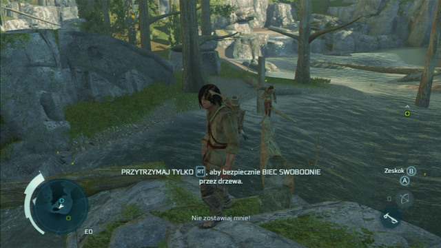 As you reach the rock at the shore, your friend will start drowning - Sequence 4 - Feathers and Trees | Assassins Creed III Remastered Walkthrough - Walkthrough - Assassins Creed III Game Guide & Walkthrough