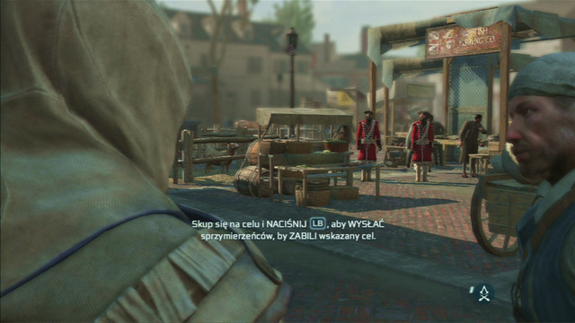 After reaching your main target, hold down the Assassins Guild button, choose assassination and press the same button again - Sequence 6 - The Angry Chef | Assassins Creed III Remastered Walkthrough - Walkthrough - Assassins Creed III Game Guide & Walkthrough