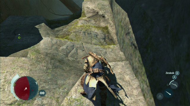 Further to the right there will be a part between some rocks - Sequence 6 - Hostile Negotiations | Assassins Creed III Remastered Walkthrough - Walkthrough - Assassins Creed III Game Guide & Walkthrough