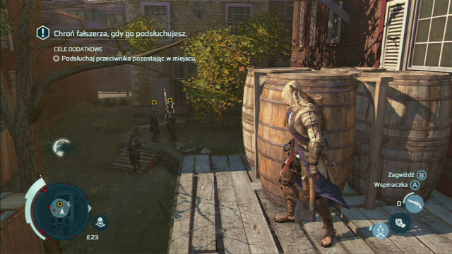 Optional objective: Perform a successful static eavesdrop - Sequence 8 - Something on the Side | Assassins Creed III Remastered Walkthrough - Walkthrough - Assassins Creed III Game Guide & Walkthrough
