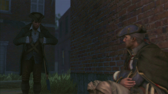 Hold down the interaction button to take off his outfit and therefore end the memory - Sequence 9 - Father and Son | Assassins Creed III Remastered Walkthrough - Walkthrough - Assassins Creed III Game Guide & Walkthrough