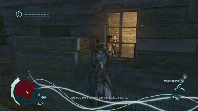 Hidden behind the boxes, eavesdrop on the second conversation - Sequence 12 - Laid to Rest | Assassins Creed III Remastered Walkthrough - Walkthrough - Assassins Creed III Game Guide & Walkthrough