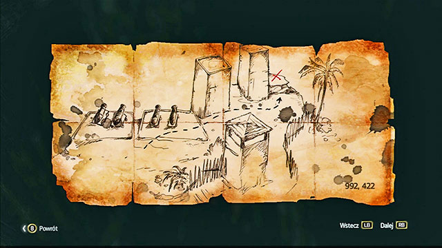 The map is in the Eastern part of the restricted area, in the hollowing - Anotto Bay | Treasure maps - Treasure maps - Assassins Creed IV: Black Flag Game Guide & Walkthrough