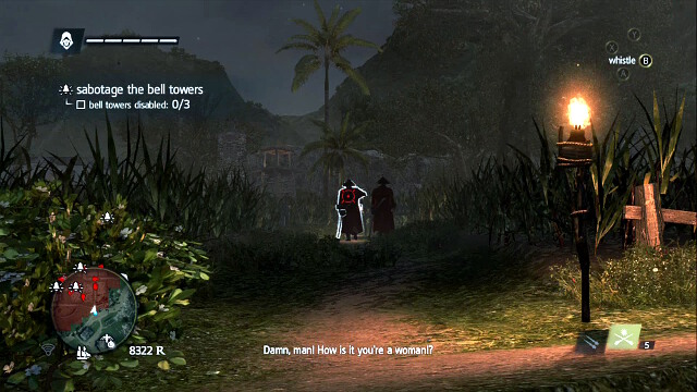 Cause commotion to clear the bell region - 03 - Unmanned | Sequence 5 - Sequence 5 - Assassins Creed IV: Black Flag Game Guide & Walkthrough