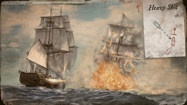 Heavy shot - it becomes available after you buy the upgrade - Ships weaponry | Naval battles - Naval battles - Assassins Creed IV: Black Flag Game Guide & Walkthrough