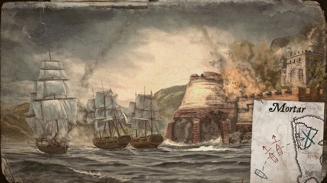 Mortar - a long-range weapon that is unavailable as a standard, used chiefly at the beginning of the battle (often it is the mortar salvo that opens the skirmish) - Ships weaponry | Naval battles - Naval battles - Assassins Creed IV: Black Flag Game Guide & Walkthrough