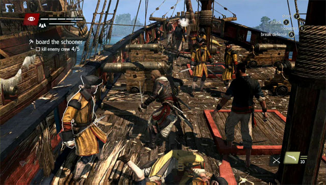 Do not put the friends in harms way and get to it yourself - Boarding | Naval battles - Naval battles - Assassins Creed IV: Black Flag Game Guide & Walkthrough