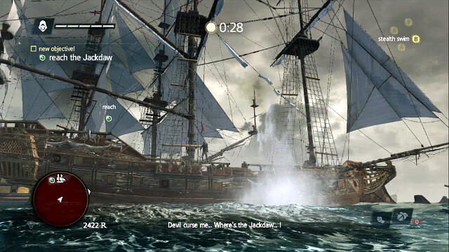 Return to the ship and escape the area - 01 - Do Not Go Gently... | Sequence 8 - Sequence 8 - Assassins Creed IV: Black Flag Game Guide & Walkthrough