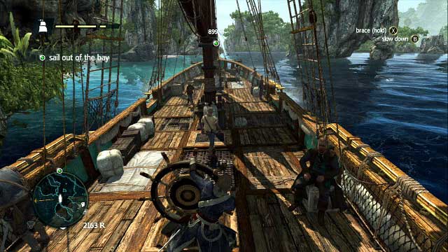 By slowing the ship down, you increase its maneuverability - 01 - Edward Kenway | Sequence 1 - Sequence 1 - Assassins Creed IV: Black Flag Game Guide & Walkthrough