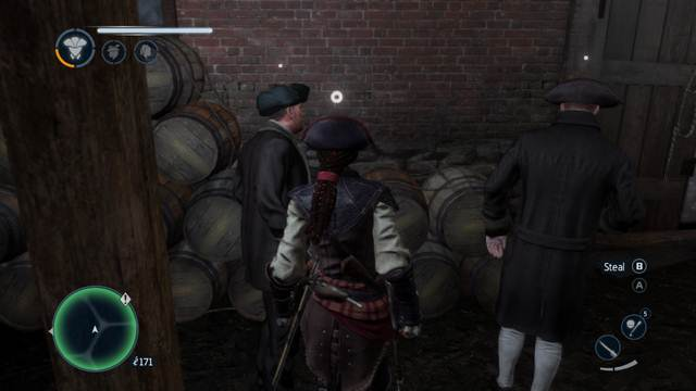 Stand next to people who are busy with something, to blend in - Notoriety - Assassins Creed: Liberation HD - Game Guide and Walkthrough