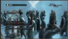 Look around (Y/E) and go through the crowd pushing B/Shift - Assassins Creed PC: Tutorial - Assassins Creed: Memory Block 01 - Assassins Creed (PC) Game Guide