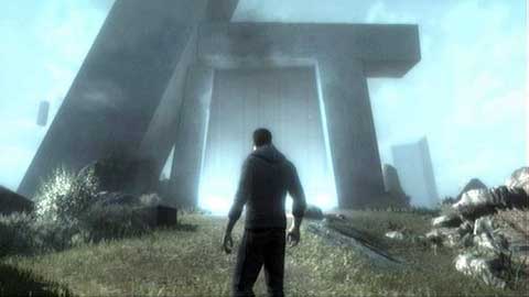 You have to walk through it, but before doing so wait a moment and listen to the conversation between William and Shaun - Prologue - Assassins Creed: Revelations - Game Guide and Walkthrough