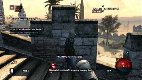 But if you however fall down, do not waste your time to climb the building - Memory 1 - p. 1 - Sequence 4 - The Uncivil War - Assassins Creed: Revelations - Game Guide and Walkthrough