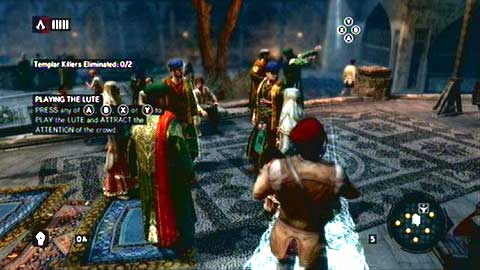 When you see your target, go to the indicated place and then sing the song - Memory 1 - p. 2 - Sequence 4 - The Uncivil War - Assassins Creed: Revelations - Game Guide and Walkthrough