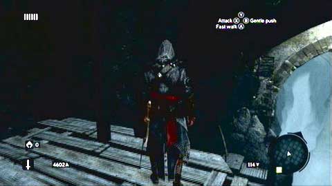 Move over it to the right until you get to the wooden scaffolding - Memory 5 - p. 1 - Sequence 4 - The Uncivil War - Assassins Creed: Revelations - Game Guide and Walkthrough