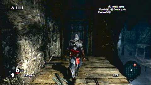 Keep jumping ahead until you get to the place with rock pillars sticking out from water - Memory 6 - Sequence 5 - Heir to The Empire - Assassins Creed: Revelations - Game Guide and Walkthrough