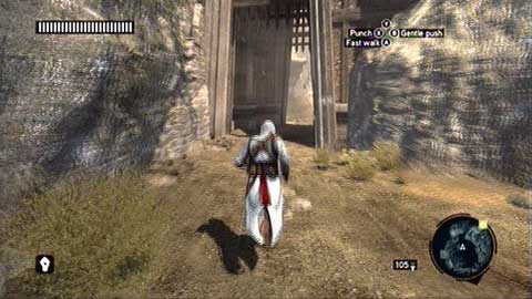 A further way leads behind the gate and down the hill - Memory 7 - Sequence 5 - Heir to The Empire - Assassins Creed: Revelations - Game Guide and Walkthrough