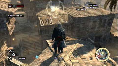 Run between checkpoints, carefully watching shiny arrows - Missions 1-3 - Recruit Assassins Missions - Assassins Creed: Revelations - Game Guide and Walkthrough